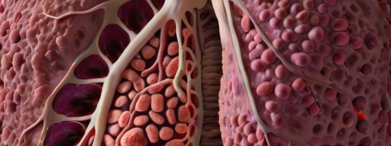 Hyper-realistic macro image of a lung structure symbolizing COVID-19 recovery