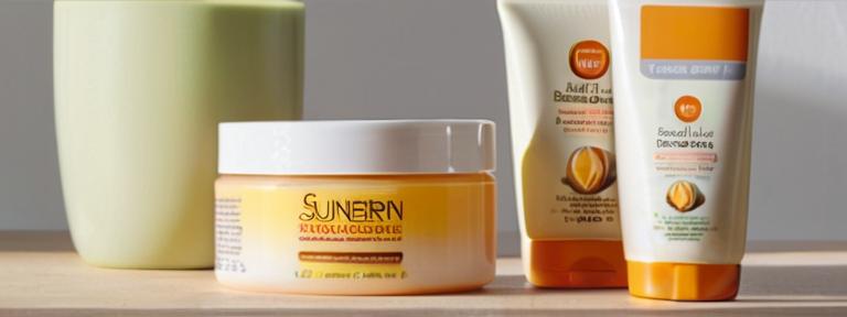 Collection of pharmacy products for sunburn relief